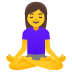 woman in lotus position